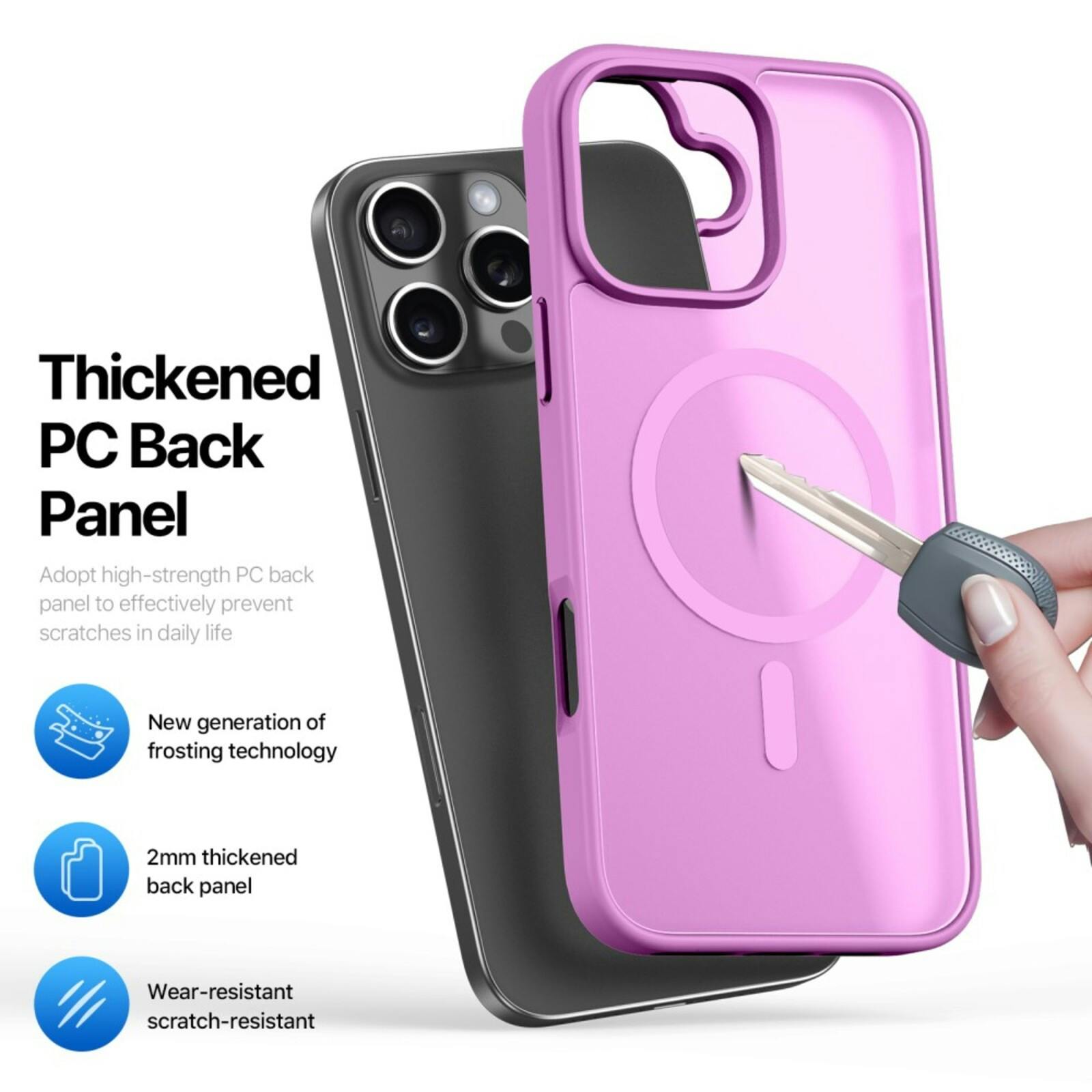 DUX DUCIS iPhone 16 Pro Mat MagSafe Hoesje Roze