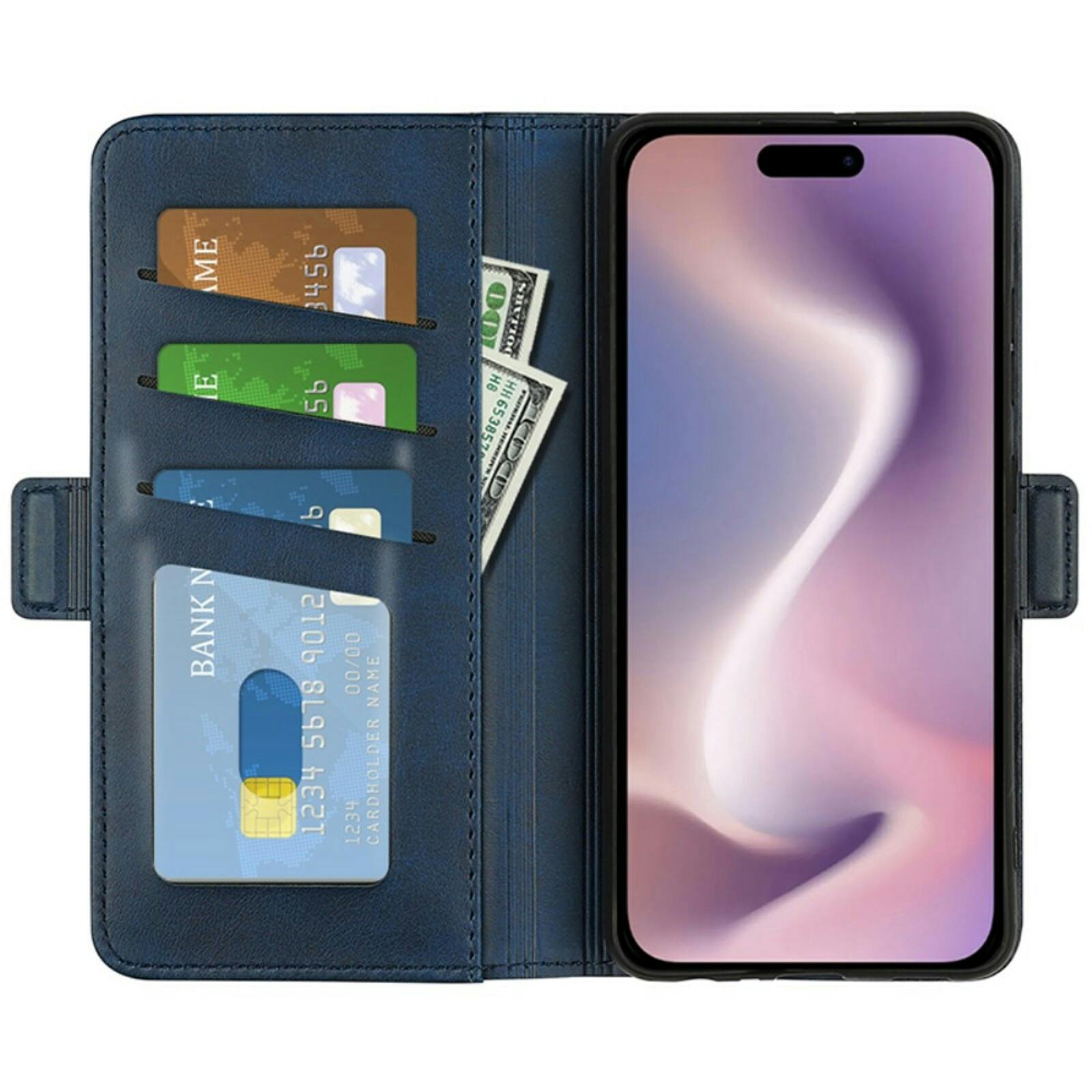 Comfycase Apple iPhone 16 Pro Bookcase Hoesje Blauw