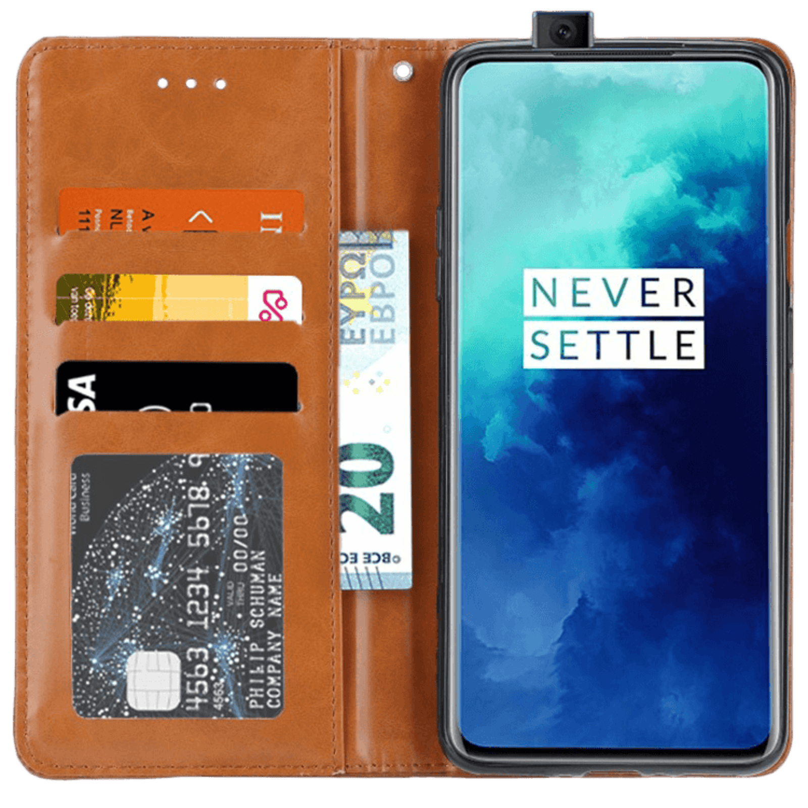 Comfycase OnePlus 7T Pro Bookcase Hoesje Magneetsluiting Rood