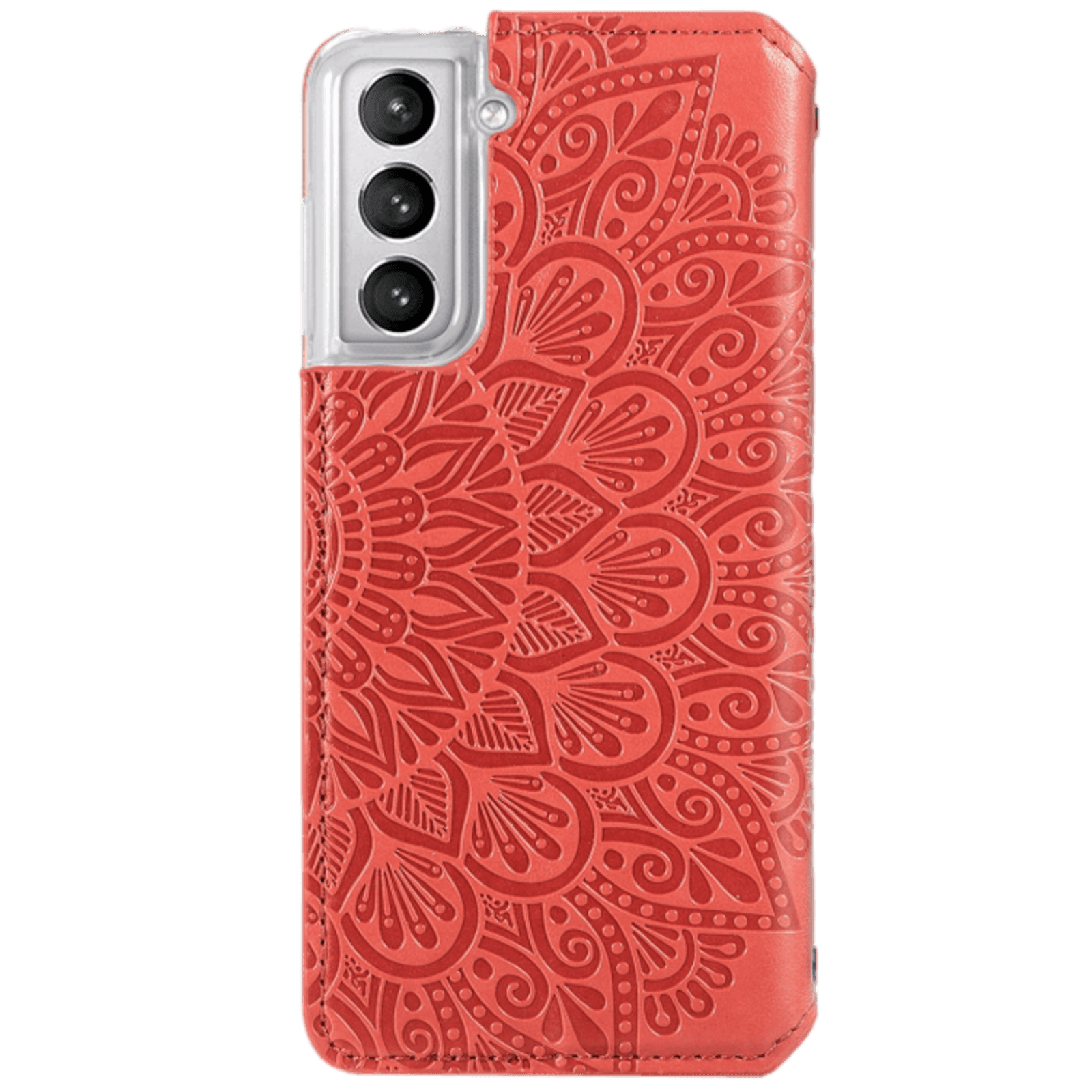 Mocaa Samsung Galaxy S21 Magnetic Mandala Wallet Rood