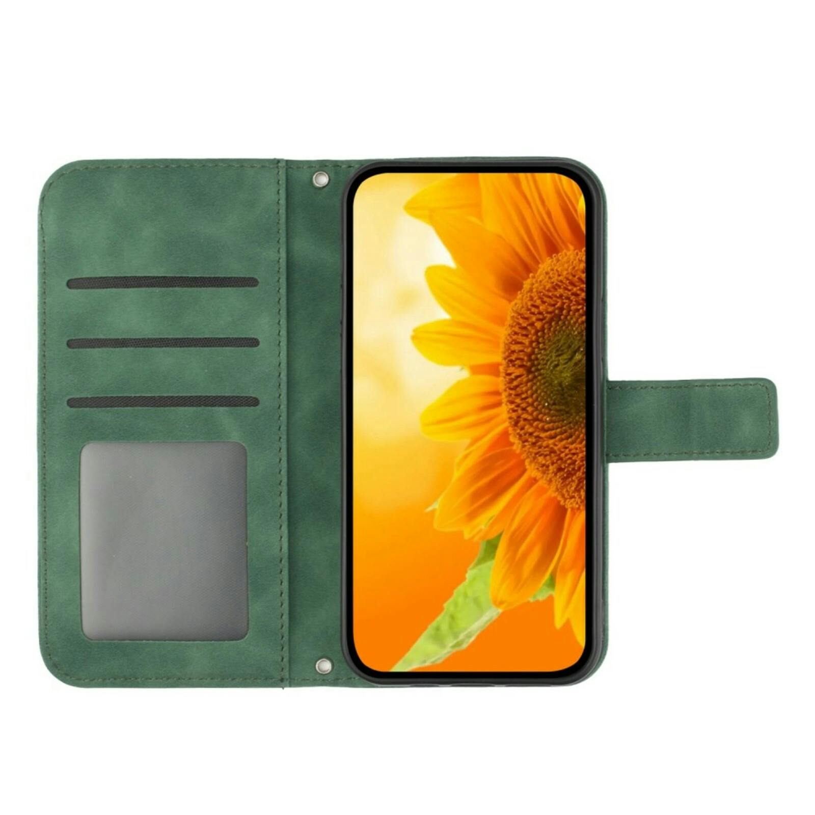 Mocaa Samsung Galaxy A16 Sunflower Bookcase met Koord Groen