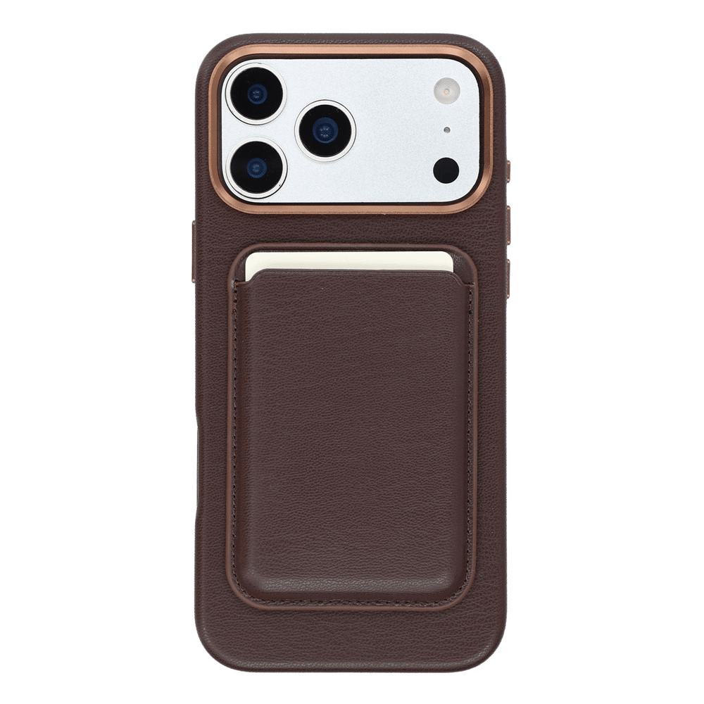 Comfycase iPhone 17 Pro / 18 Pro Biologisch Leren Magnetische Back Cover met Kaarthouder Bruin