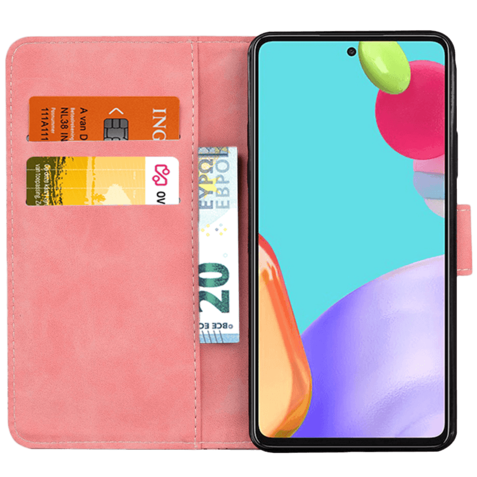 Comfycase Samsung Galaxy A52(s) Bookcase Hoesje met Tijger Gravure Roze
