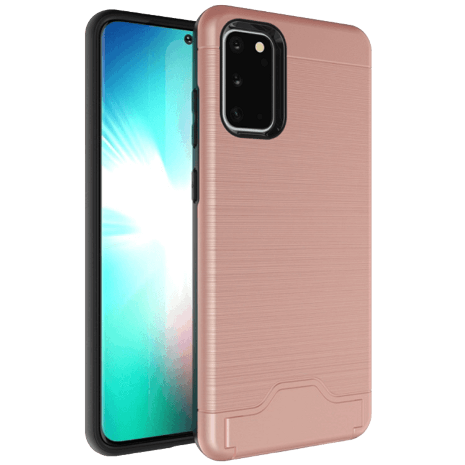 CaseBody Samsung Galaxy S20 Brushed Hoesje met Pashouder Roségoud