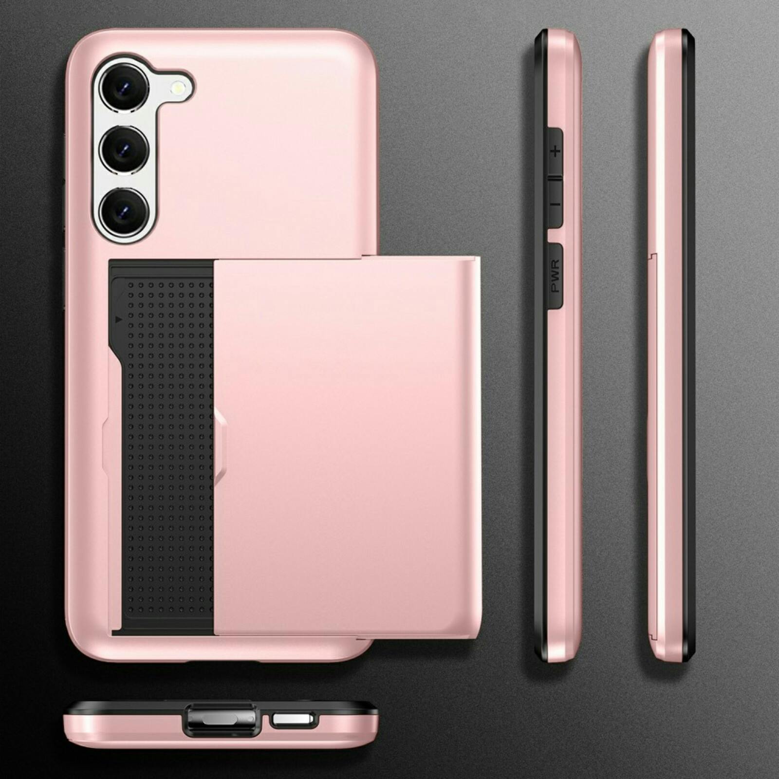 Slide Case Samsung Galaxy S23 Hoesje met Pashouder Rosegoud