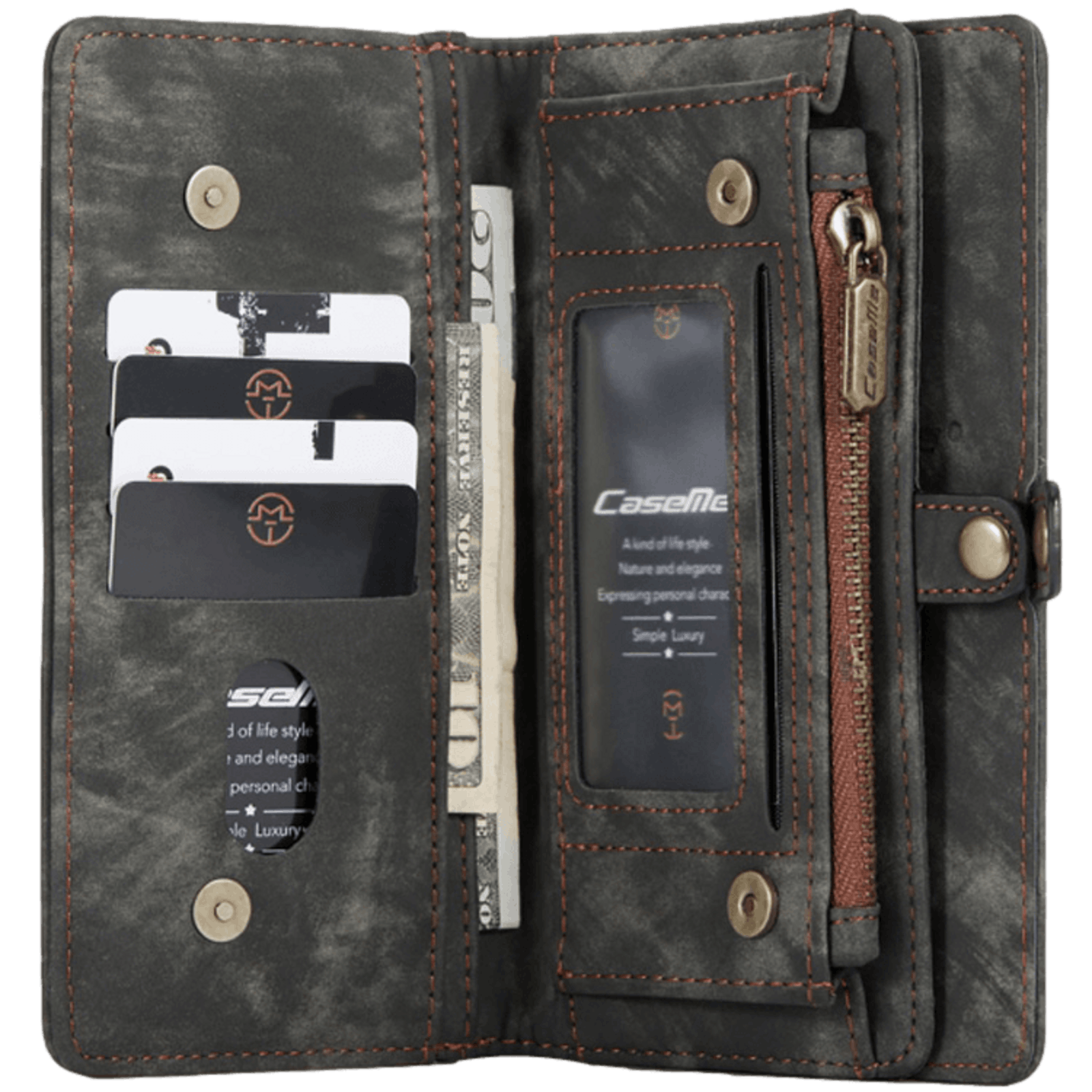Caseme iPhone Xs Max Vintage Bookcase Hoesje Zwart