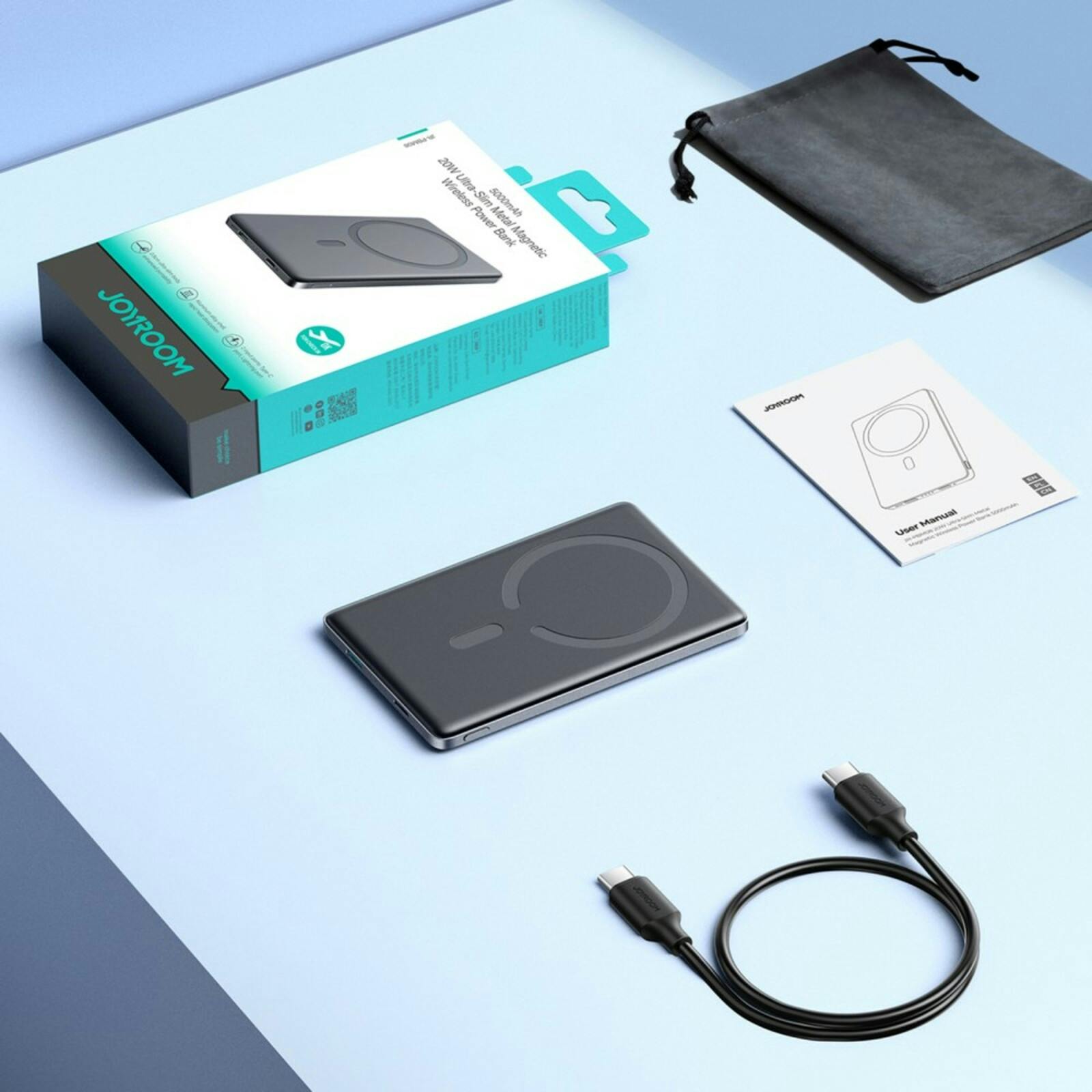 Joyroom 20W Ultra-thin MagSafe Powerbank Grijs 5.000 mAh