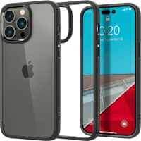 Spigen iPhone 14 Pro Doorzichtig Hard Hoesje Zwart - Voorkant & achterkant