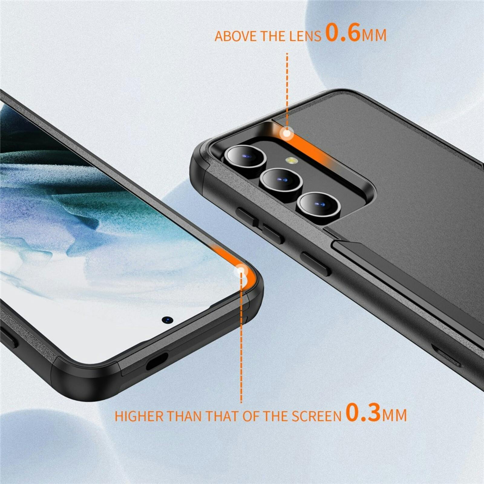 CaseBody Samsung Galaxy S24/S25 3-in-1 Shockproof Hardcase Zwart