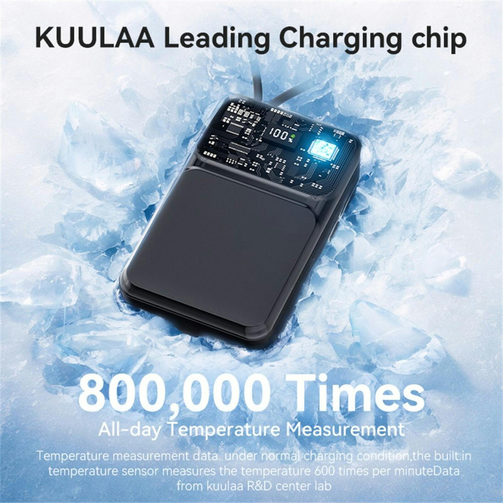Kuulaa High Capacity Mini Powerbank 30.000mAh Zwart
