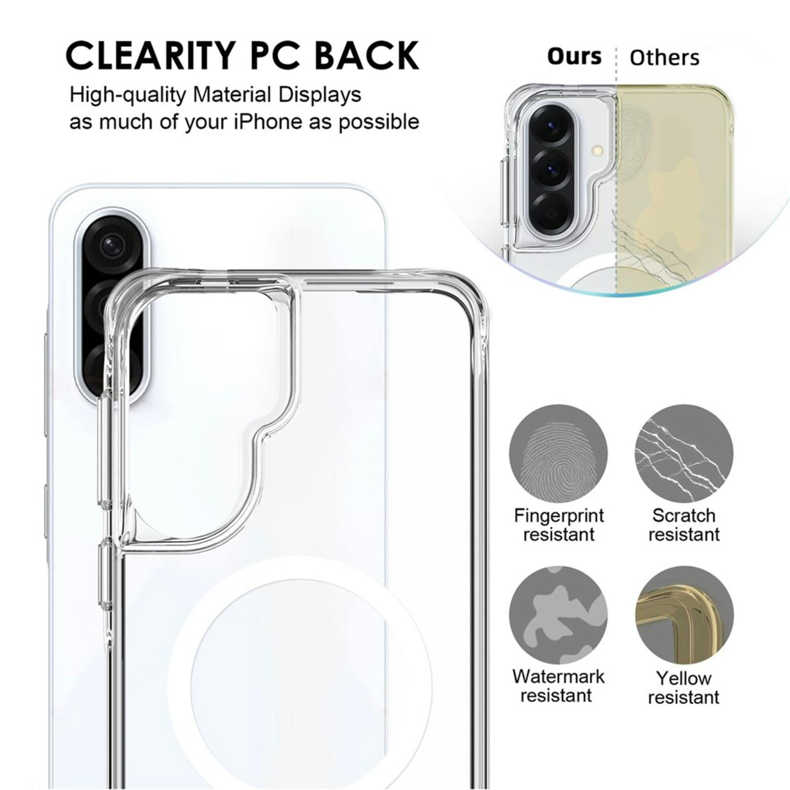 CaseBody Samsung Galaxy A57 Magnetic Clear Case Transparant