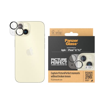 PanzerGlass iPhone 15 (Plus) Camera Screenprotector Transparant