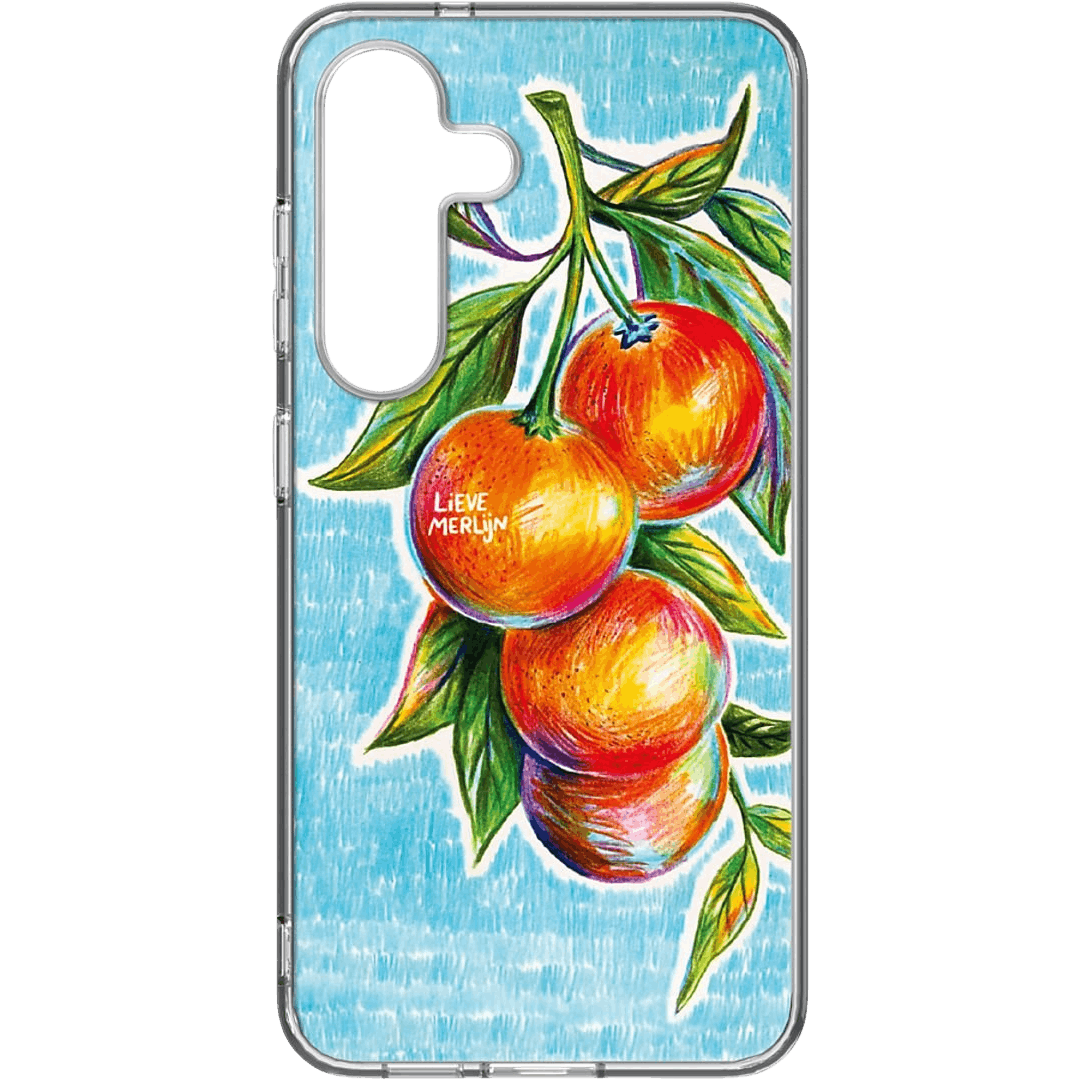 Samsung Galaxy S25 Lieve Merlijn Mandarin Hybrid Case Blauw
