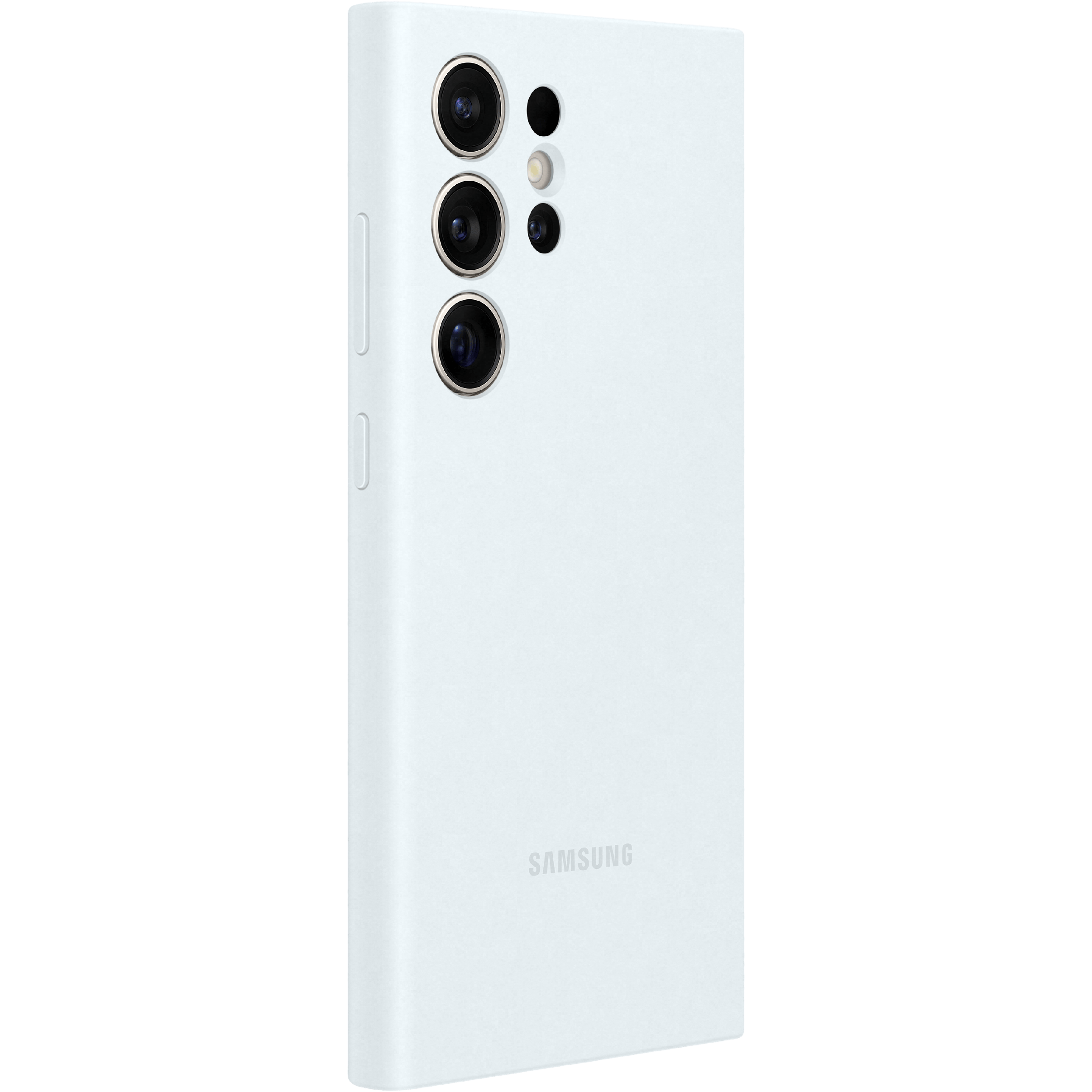 Samsung Galaxy S24 Ultra Siliconen Hoesje Wit - Zijkant