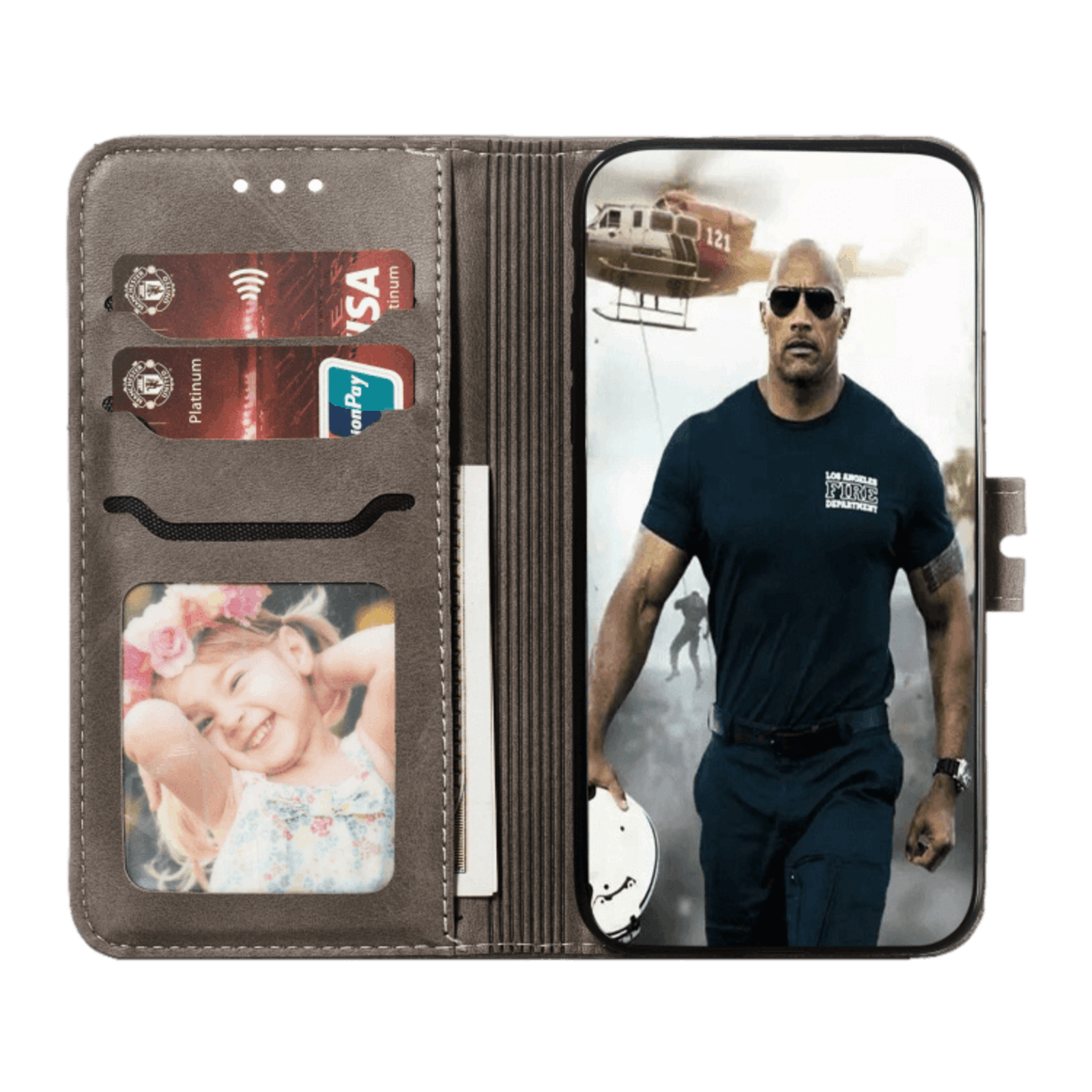 Comfycase Samsung Galaxy A51 Happy Kitten Bookcase Hoesje Grijs