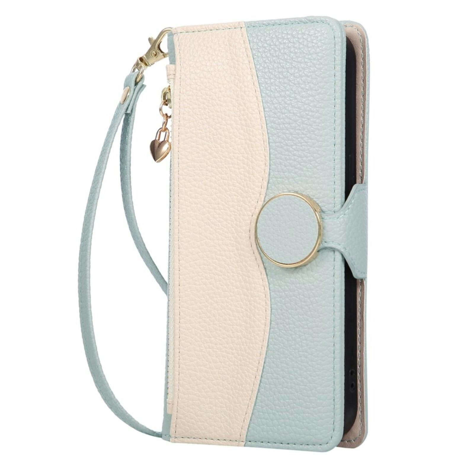 TwoTone Samsung Galaxy A57 Zipper Boek Hoesje Groen