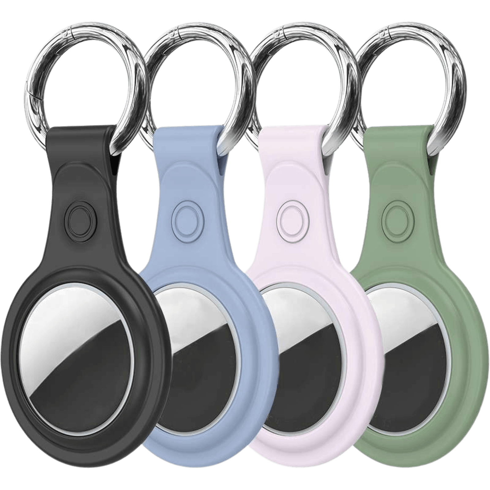 DUX DUCIS AirTag Siliconen Hoesje Met Sleutelring 4-pack - Voorkant