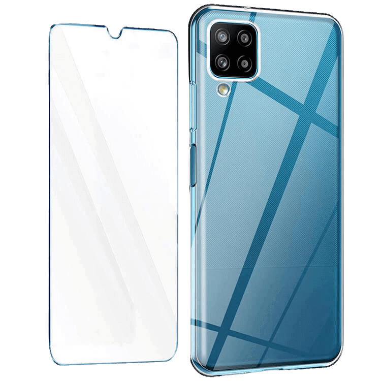 CaseBody Samsung Galaxy A12 Beschermhoesje mét Glazen Screenprotector Transparant