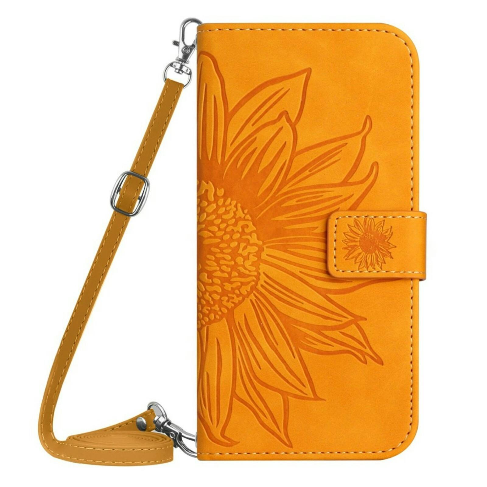 Mocaa Samsung Galaxy S24 FE Sunflower Bookcase met Koord Geel