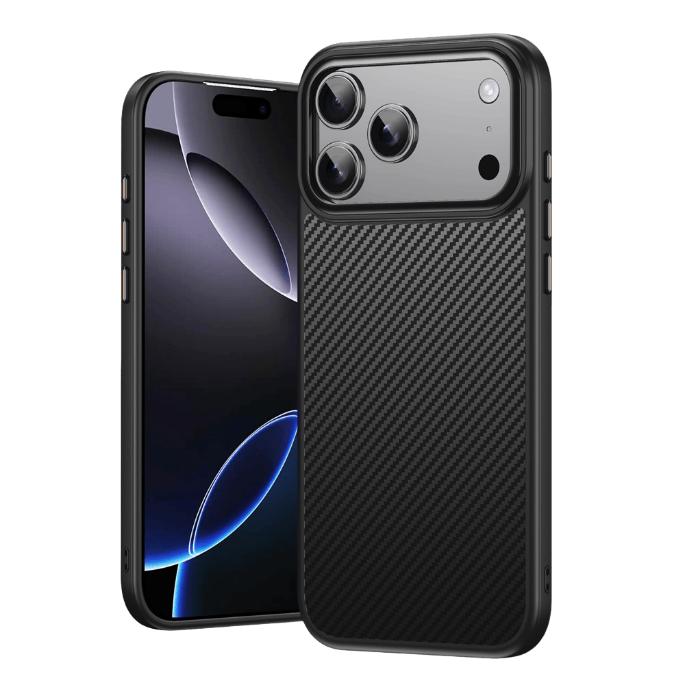 Comfycase iPhone 17 Pro / 18 Pro Carbon Fiber Magnetic Hoesje Zwart