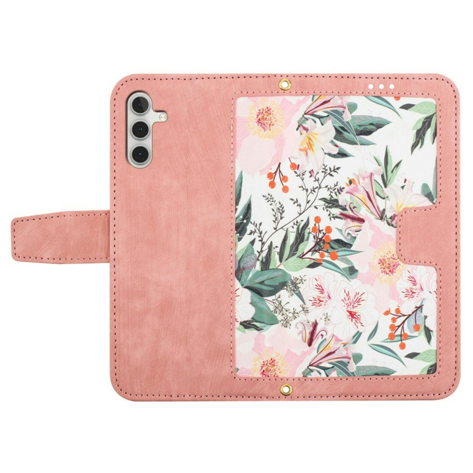 Mocaa Samsung Galaxy A55 Floral Series Bookcase Roze