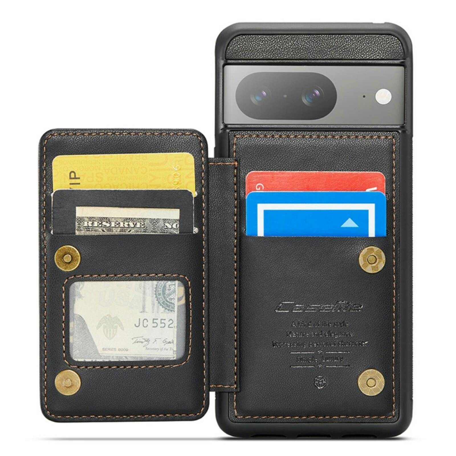 Caseme Google Pixel 8 Wallet Backcover Zwart
