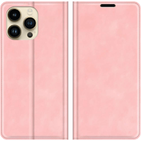Just in Case iPhone 15 Pro Max Magnetisch Portemonnee Hoesje Roze - Voorkant & achterkant