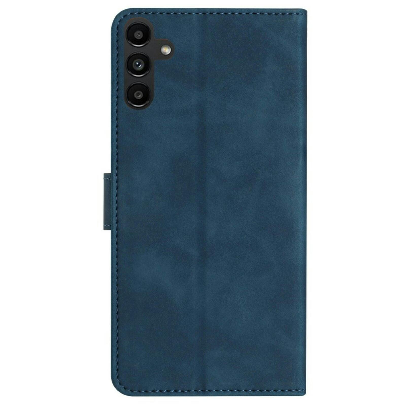 Comfycase Samsung Galaxy A55 Vlinder Suède Portemonnee Hoesje Blauw
