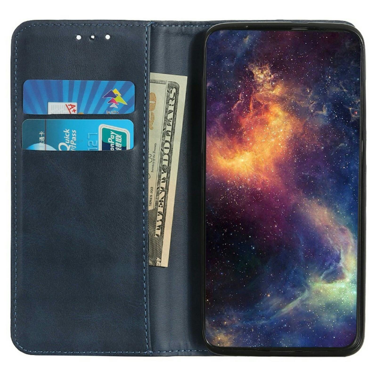 CaseBody Apple iPhone 17 Air Real Leather Wallet Hoesje Blauw