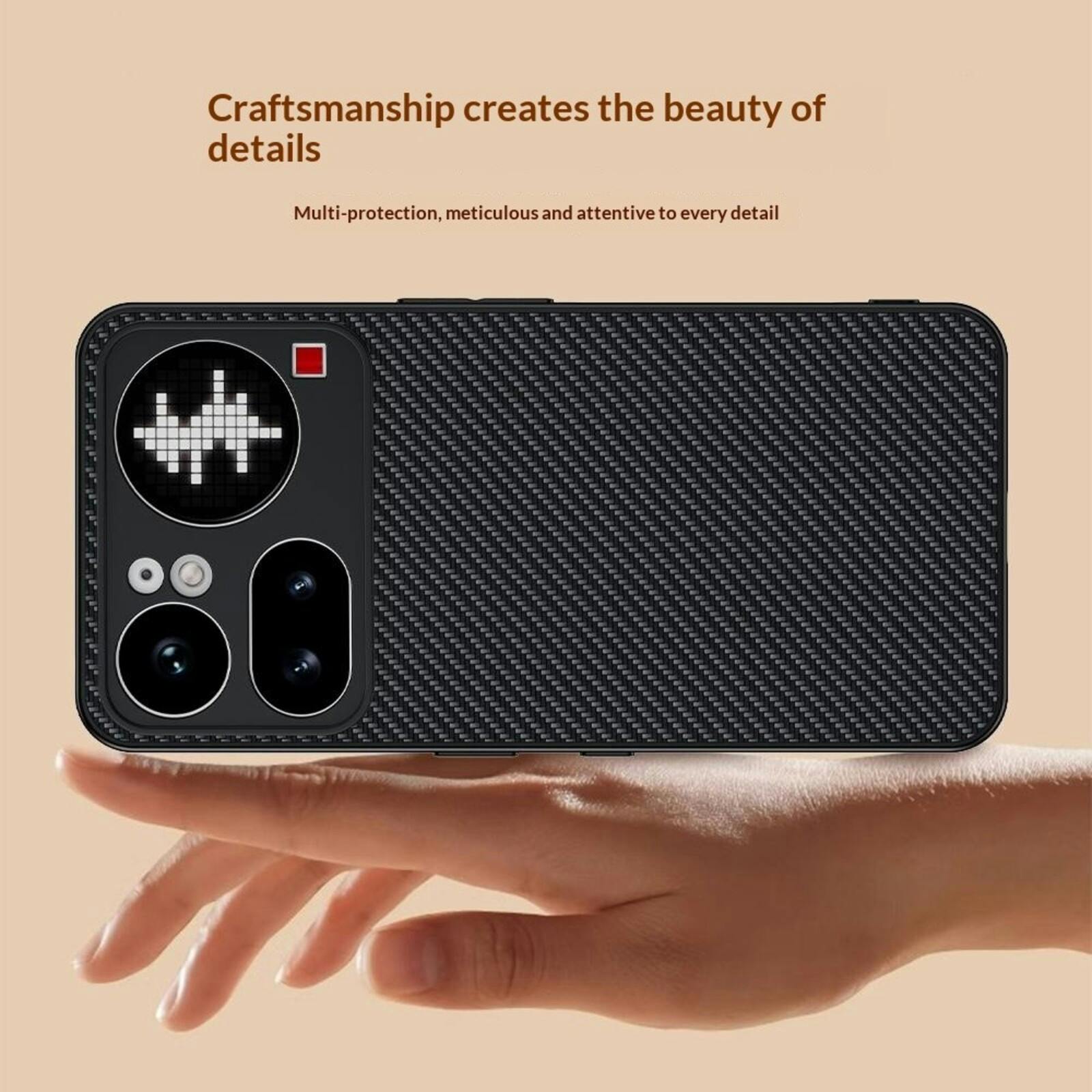 CaseBody Nothing Phone (4a) Pro Carbon Fiber Hoesje Zwart