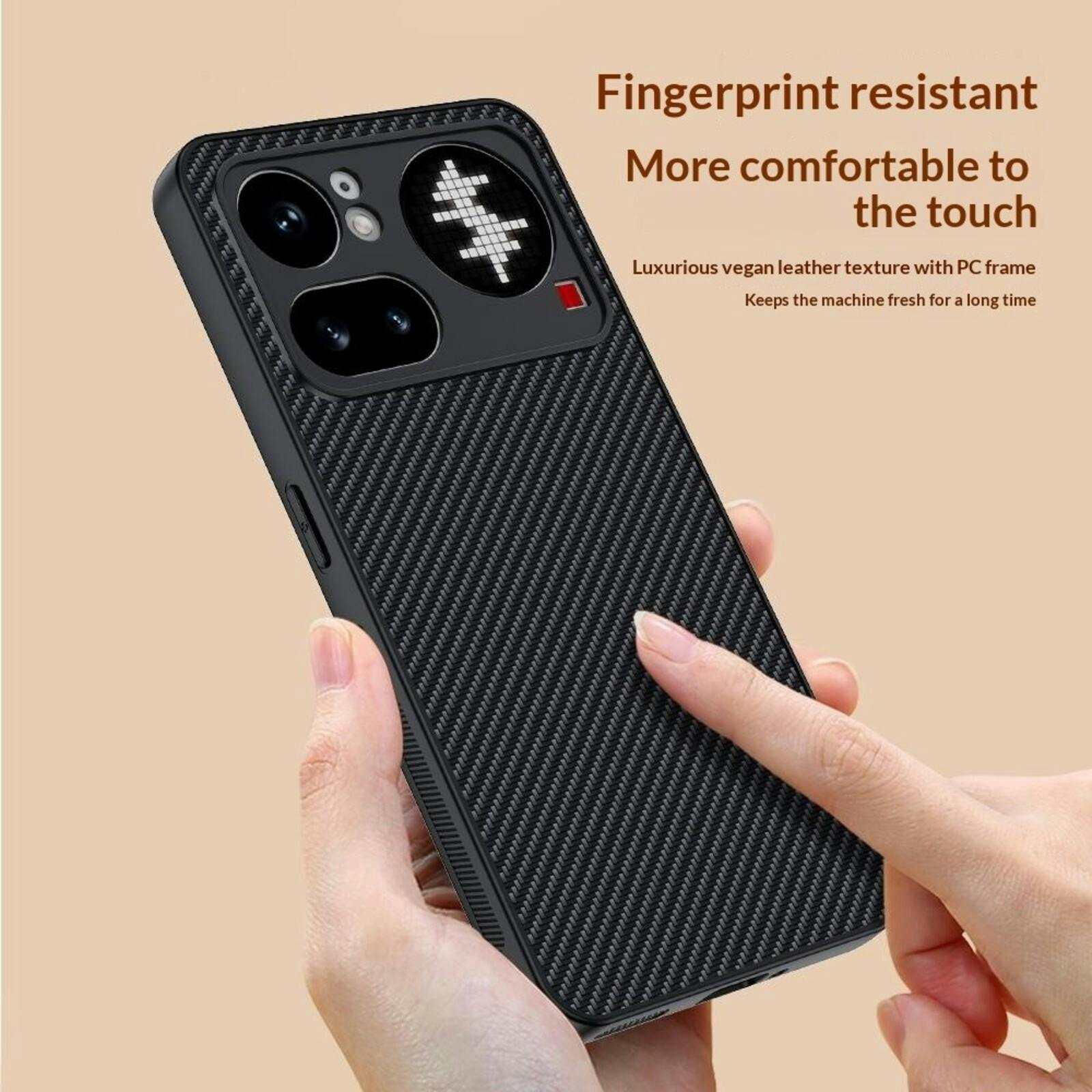 CaseBody Nothing Phone (4a) Pro Carbon Fiber Hoesje Zwart