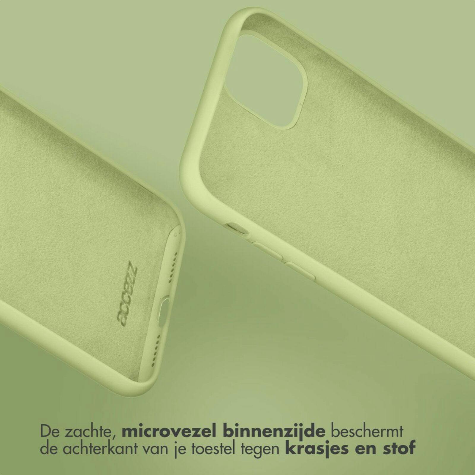 Accezz Galaxy S23 Ultra Liquid Siliconen Hoesje Groen - Voorkant