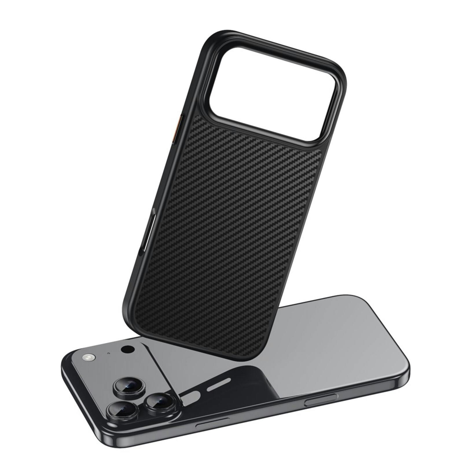 Comfycase iPhone 17 Pro / 18 Pro Carbon Fiber Magnetic Hoesje Zwart