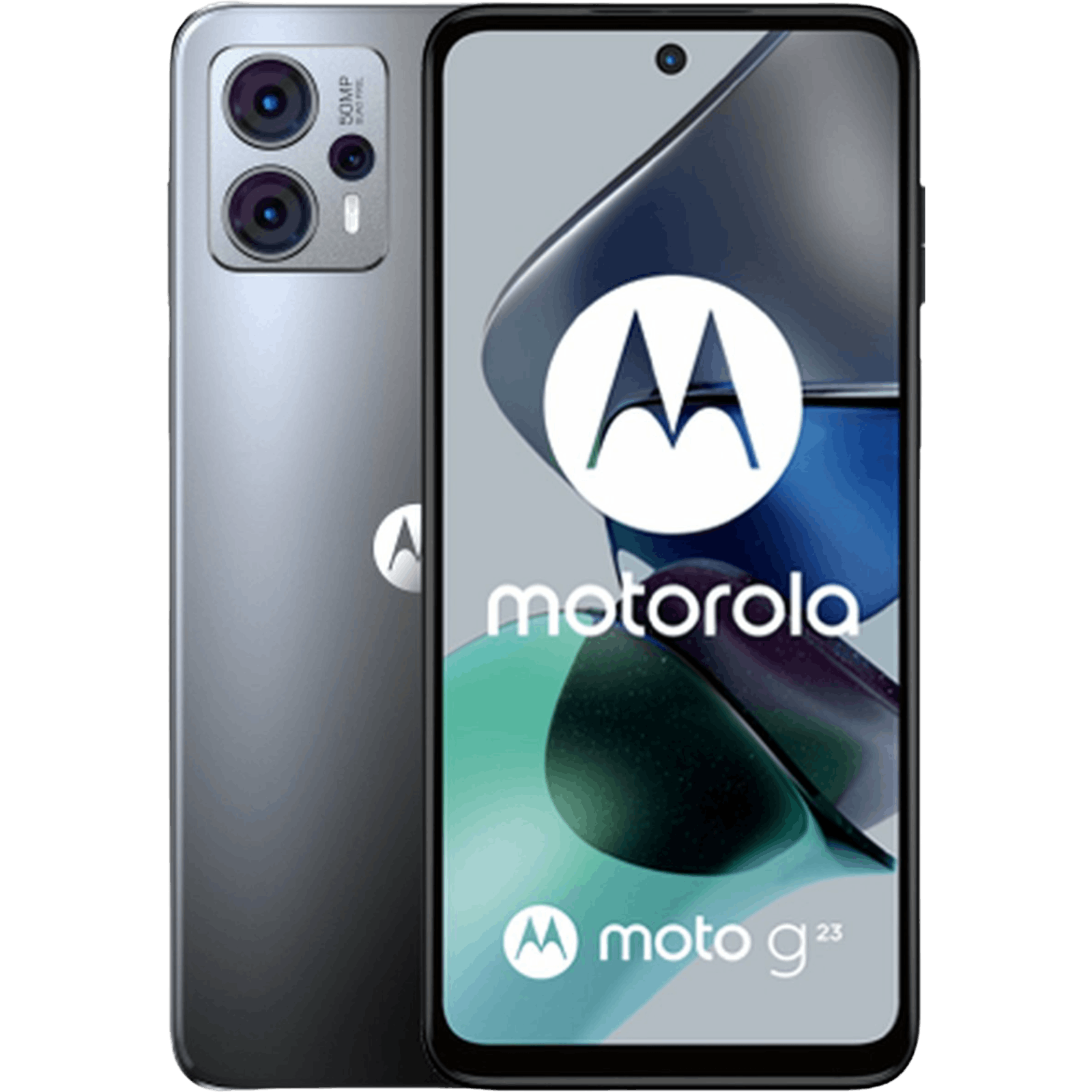 Motorola Moto G23 Matte Charcoal - Voorkant & achterkant