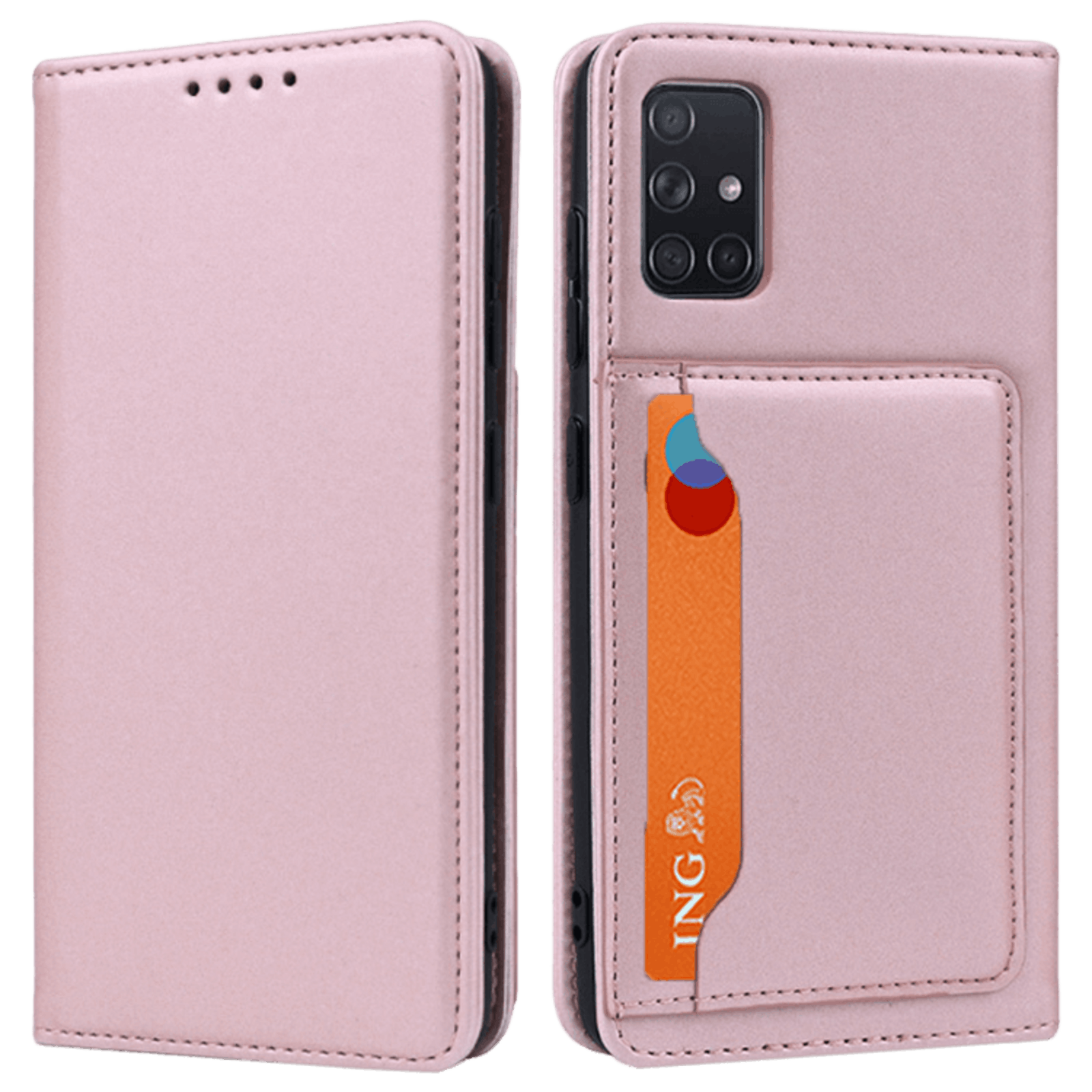 CaseBody Samsung Galaxy A71 BESTE KOOP - Lux Bookcase Hoesje Roségoud