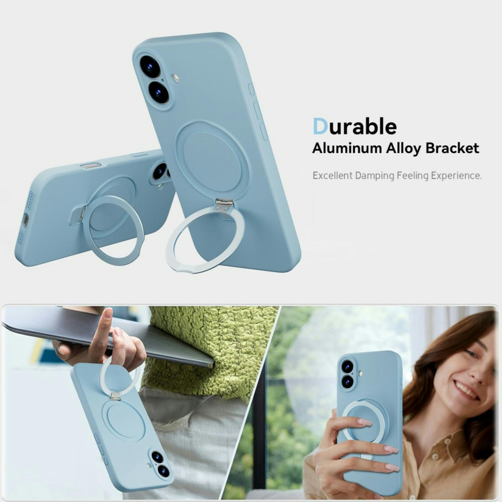 Comfycase Apple iPhone 16 MagSafe Kickstand Cover Blauw