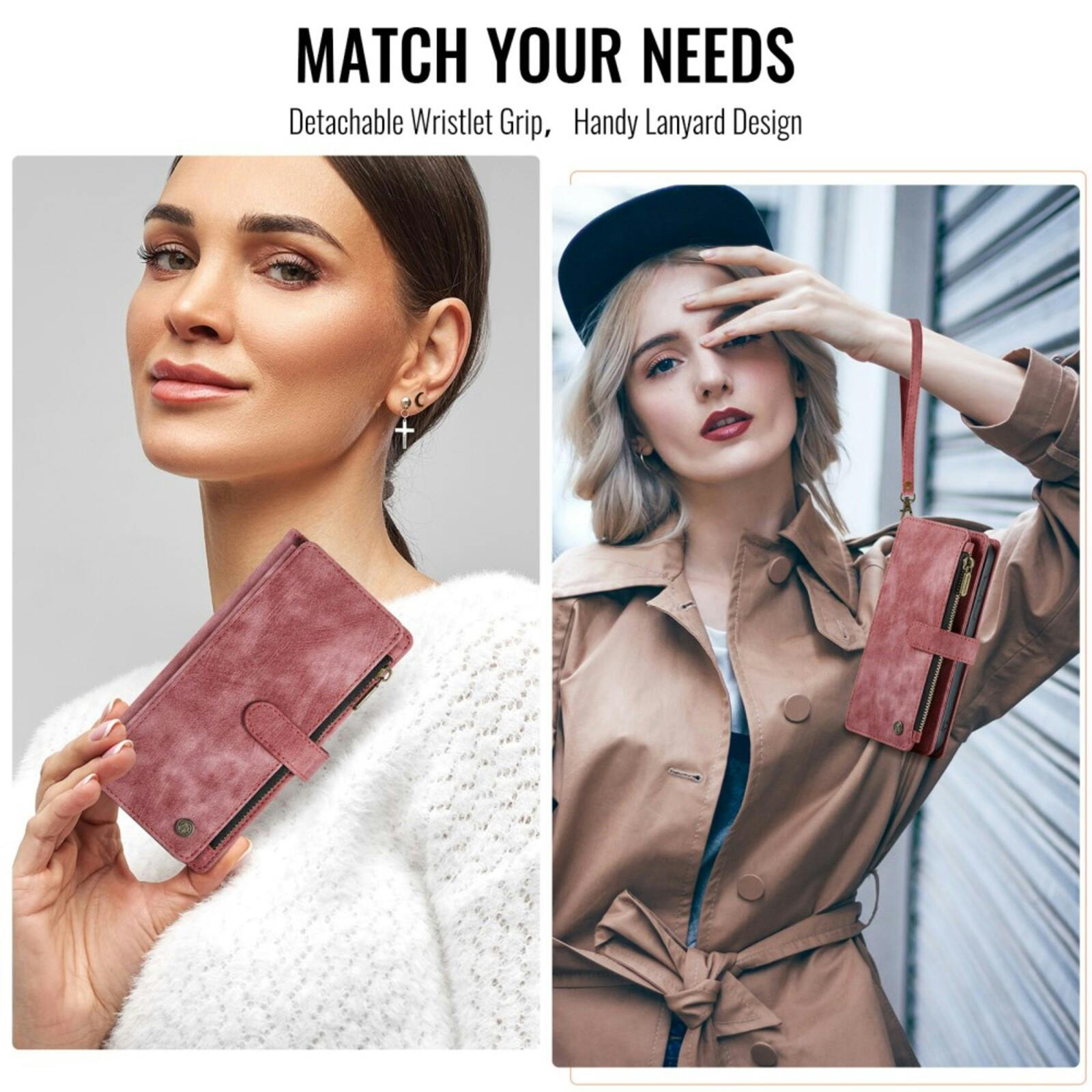 Caseme Samsung Galaxy A56 Vintage Wallet Hoesje Rood