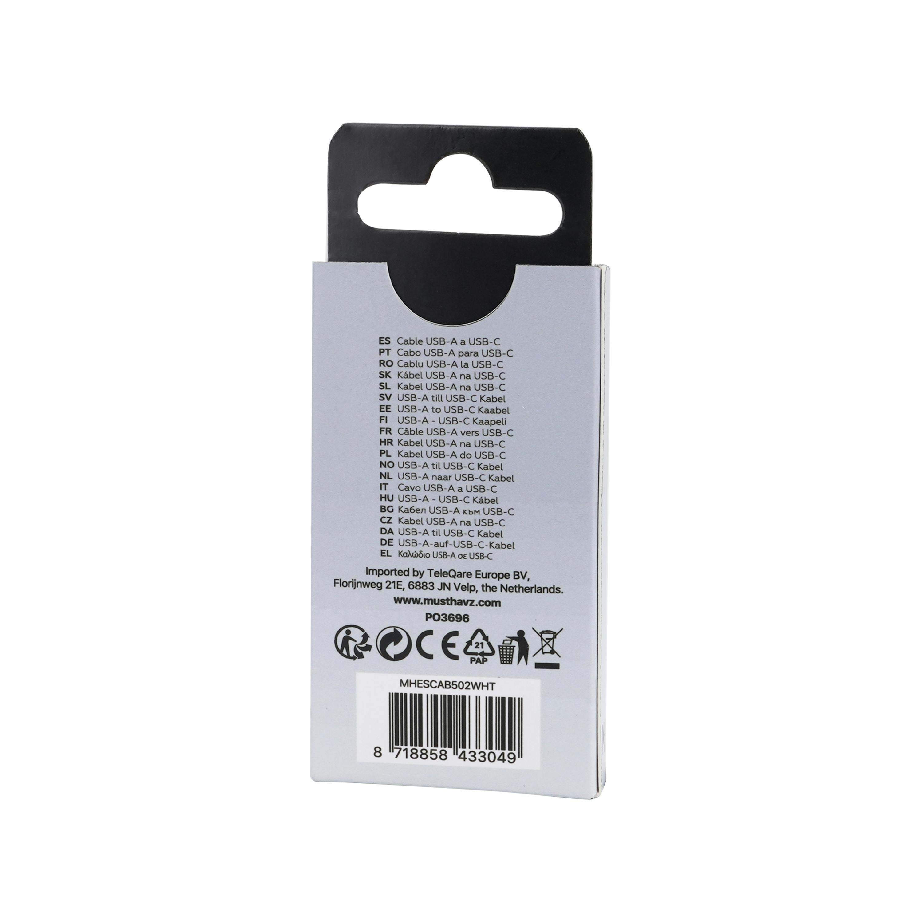 Musthavz to Go Easy USB-A naar USB-C Kabel 1m