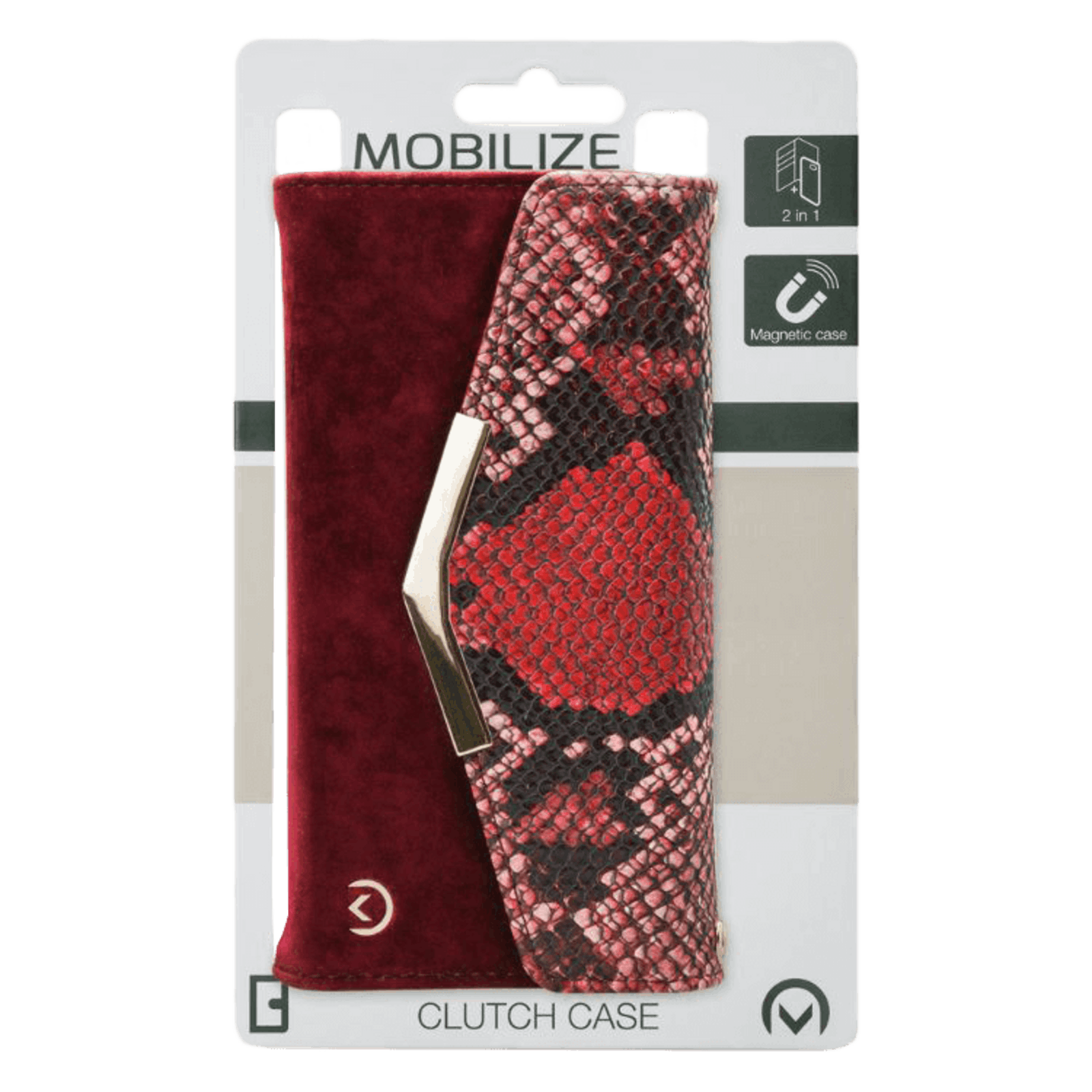Mobilize Samsung Galaxy A20e Velvet Clutch Red Snake Rood
