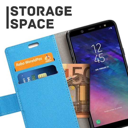 Just in Case Galaxy A6 (2018) Wallet Case Blue