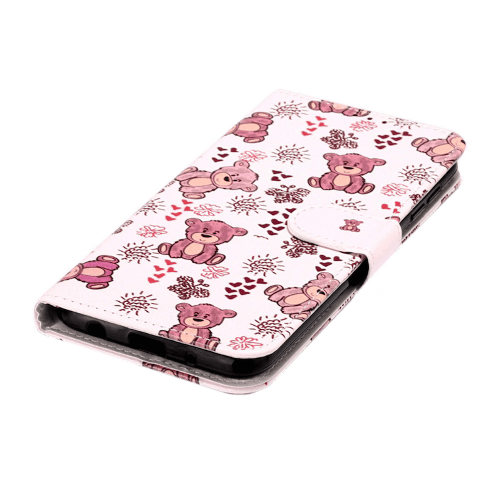Comfycase Samsung Galaxy A10 Cutie Bears Booktype Hoesje Roze