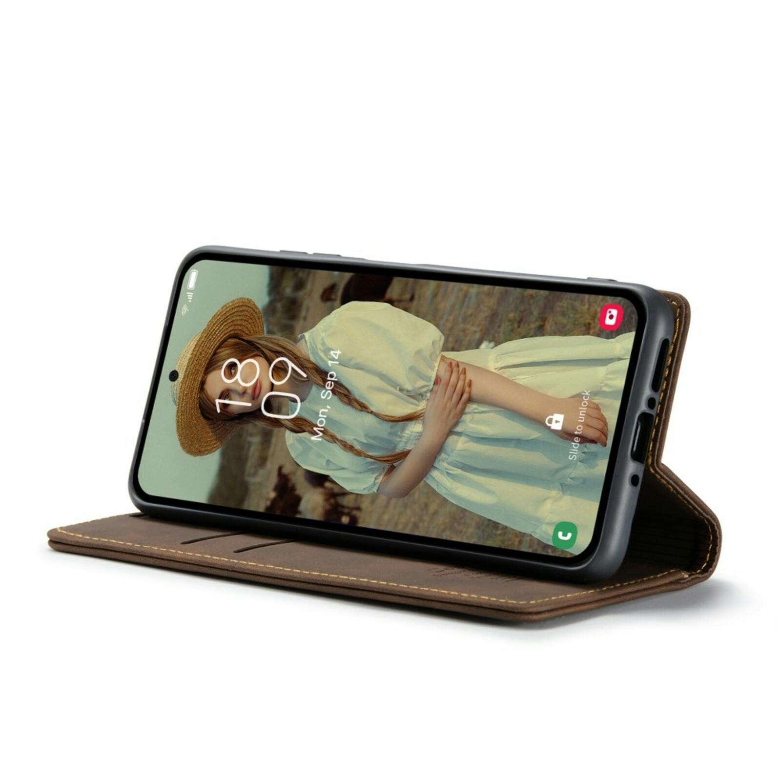 Caseme Samsung A35 Business Wallet Hoesje Bruin