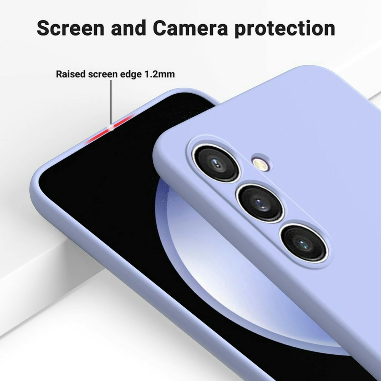 Mocaa Samsung Galaxy S24 FE Smooth Siliconen Hoesje Met Koord Paars