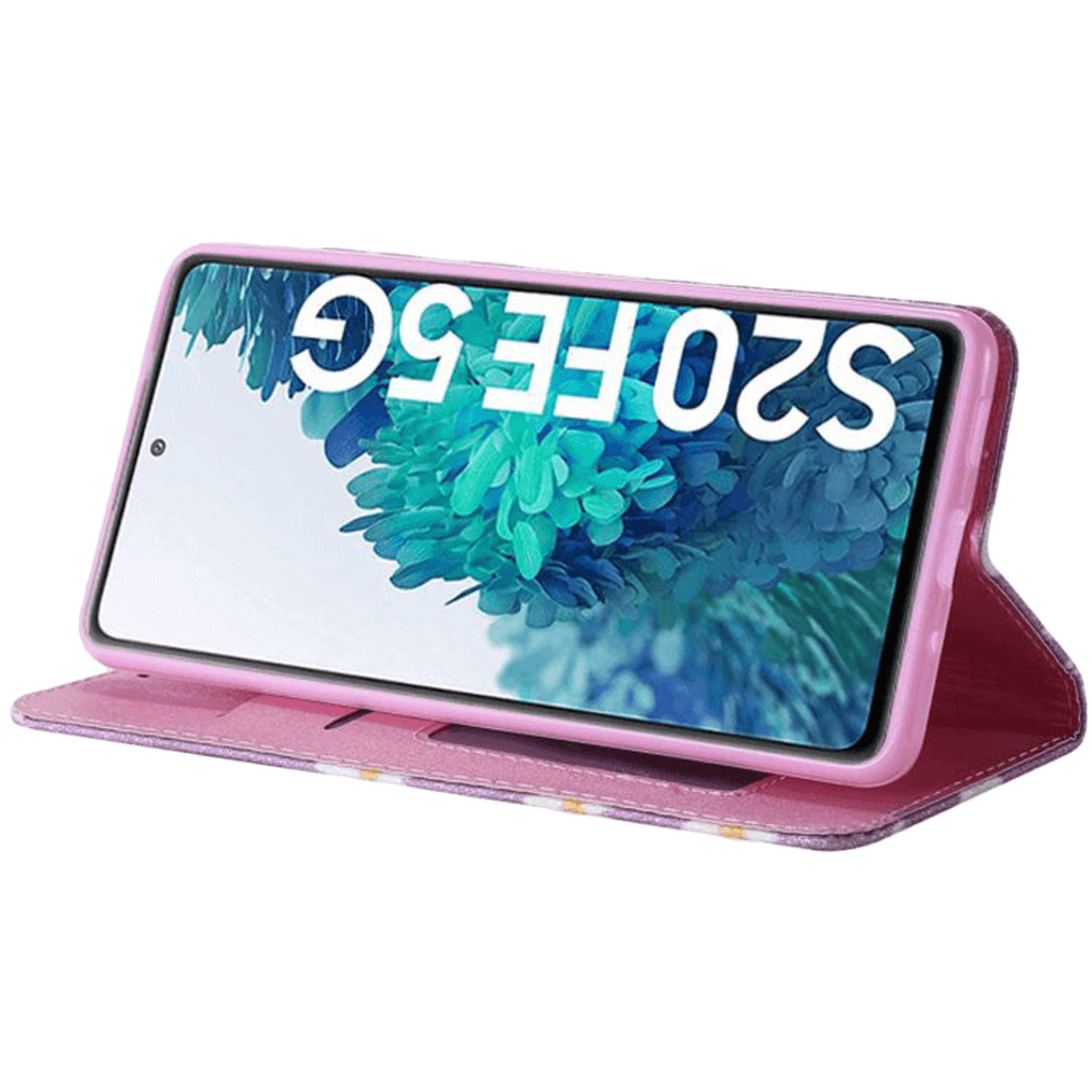 Comfycase Samsung Galaxy S20 FE Daisy Bookcase Hoesje Paars