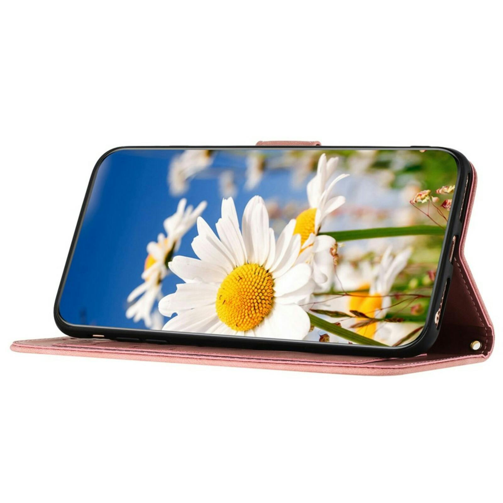 Mocaa Samsung Galaxy A55 Floral Series Bookcase Roze