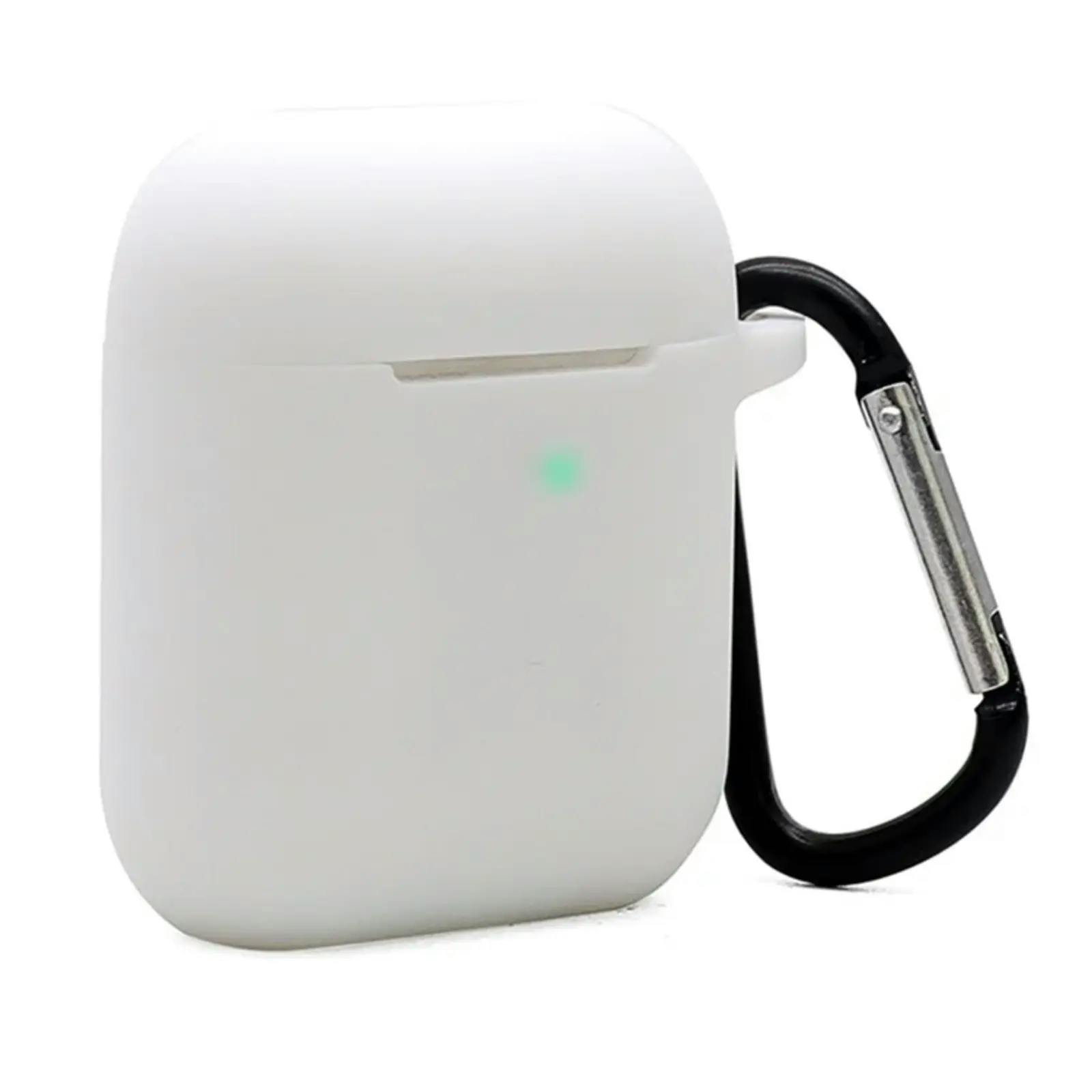 Mocaa AirPods 2 Siliconen Hoesje met Clip Wit
