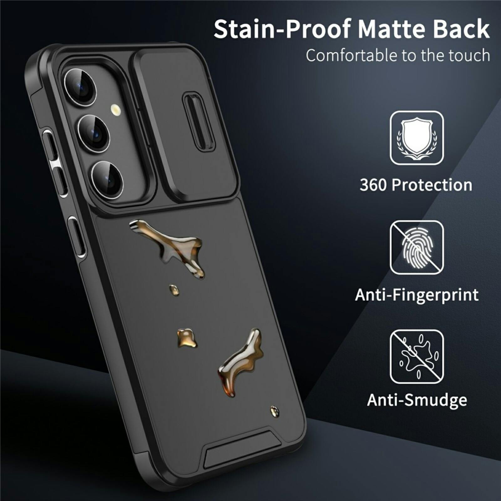Comfycase Samsung Galaxy A57 Stevig Beschermhoesje met Camerabeschermer Zwart