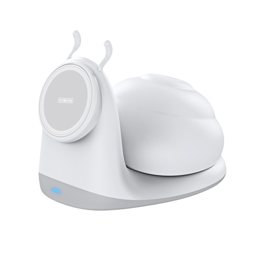 Duzzona Snail Draadloze Oplader en Nachtlampje Wit
