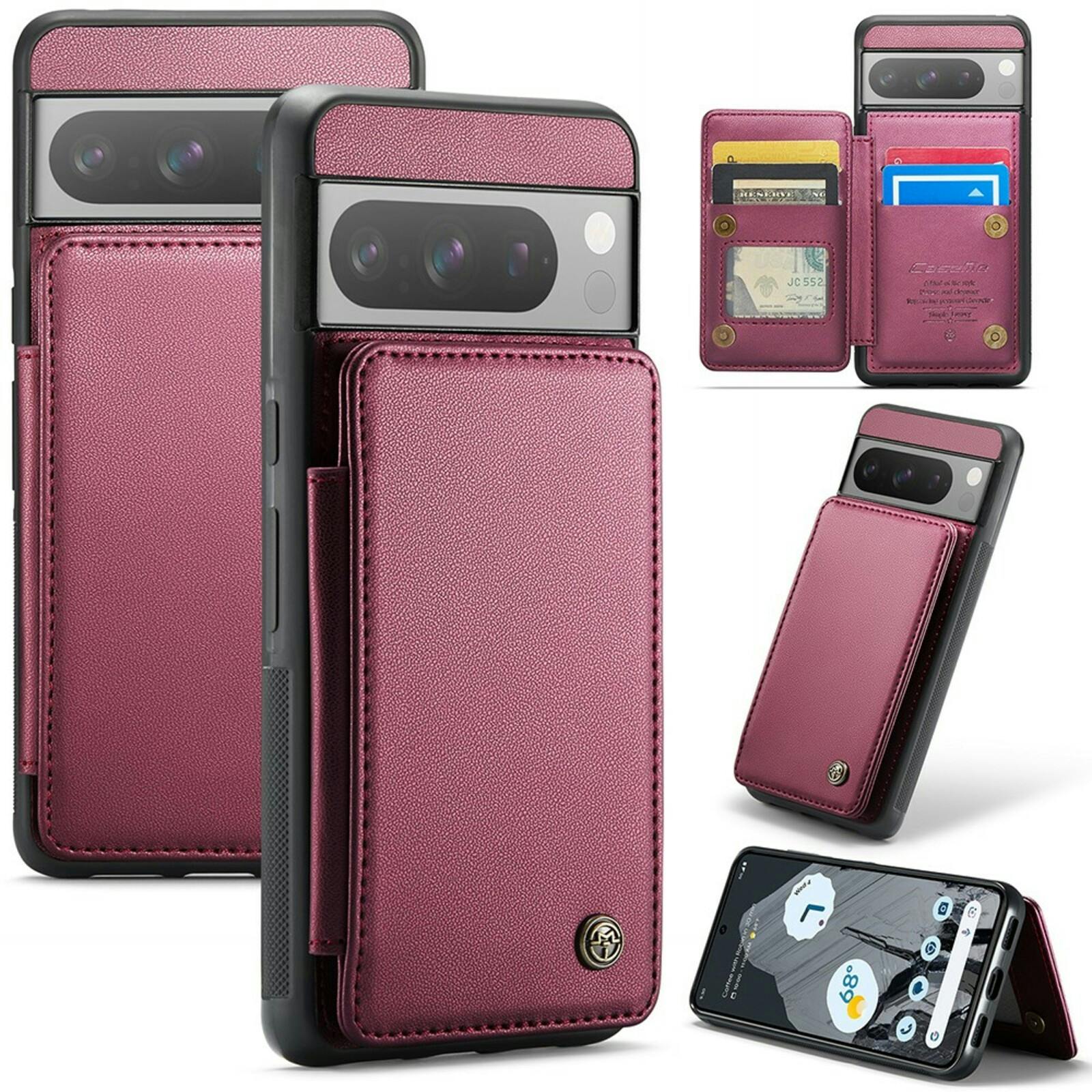 Caseme Google Pixel 8 Pro Wallet Backcover Rood