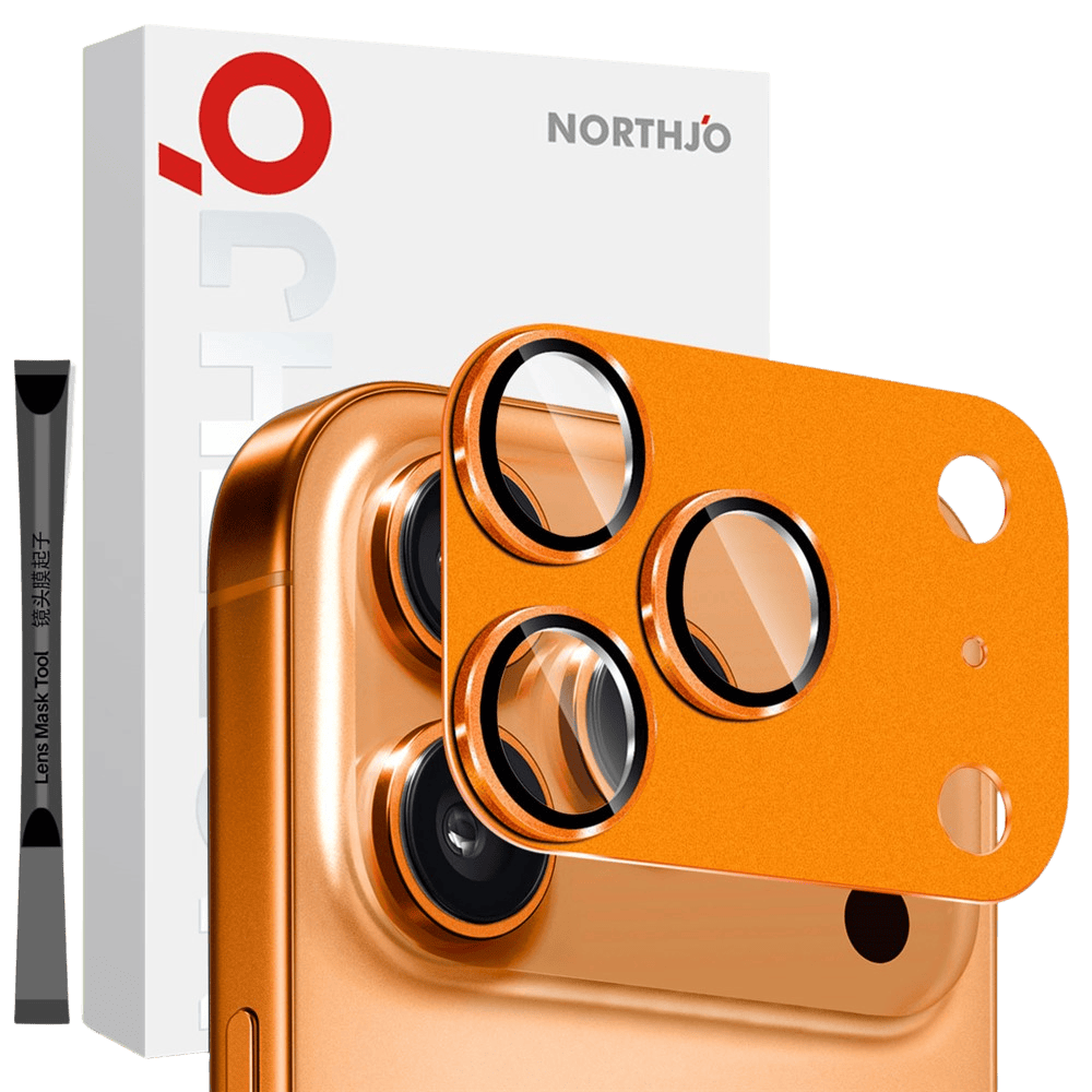 Northjo iPhone 17 Pro Max Full Cover Camera Protector Oranje